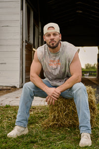 Camo Muscle Tee (Orange Logo)