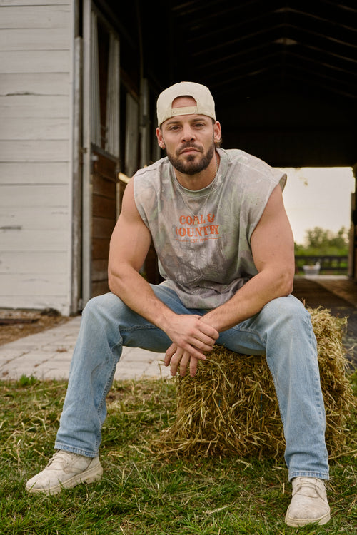 Camo Muscle Tee (Orange Logo)